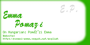 emma pomazi business card